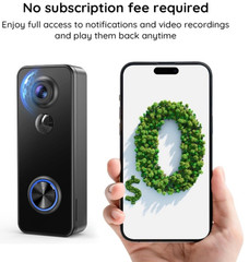 Videoportero WiFi 2K Inalámbrico con Vista 180°, Timbre y Detección IA, Nuevo