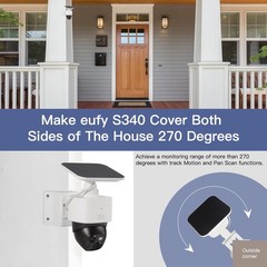 Corner Wall Mount Bracket For Eufy SoloCam S340/E30/E42 Rust-Proof Metal , 270°