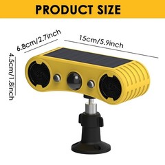 Solar Outdoor Motion Sensor Alarm 2*130db Ultrasonic Siren with 4 Modes Flashing