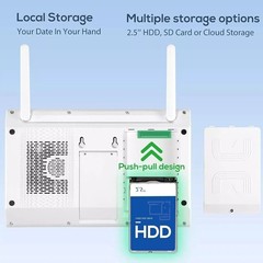 Solar Battery Powered Wireless Security Camera System Outdoor w/ 10″ Monitor NVR