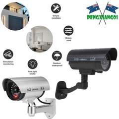 Dummy Fake Security CCTV Camera Outdoor Flashing LED Light Surveillance IP54