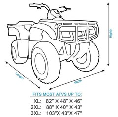 Waterproof ATV Cover, Quad Cover Protects 4 Wheeler from 82 inch Camouflage