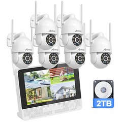 ANRAN Wireless Security Camera System with 10”Monitor 5MP WiFi Cameras 2TB HDD
