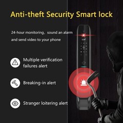 Jacchozhi 3D Face Recognition Video Smart Lock with Camera,Keyless Entry Fingerp