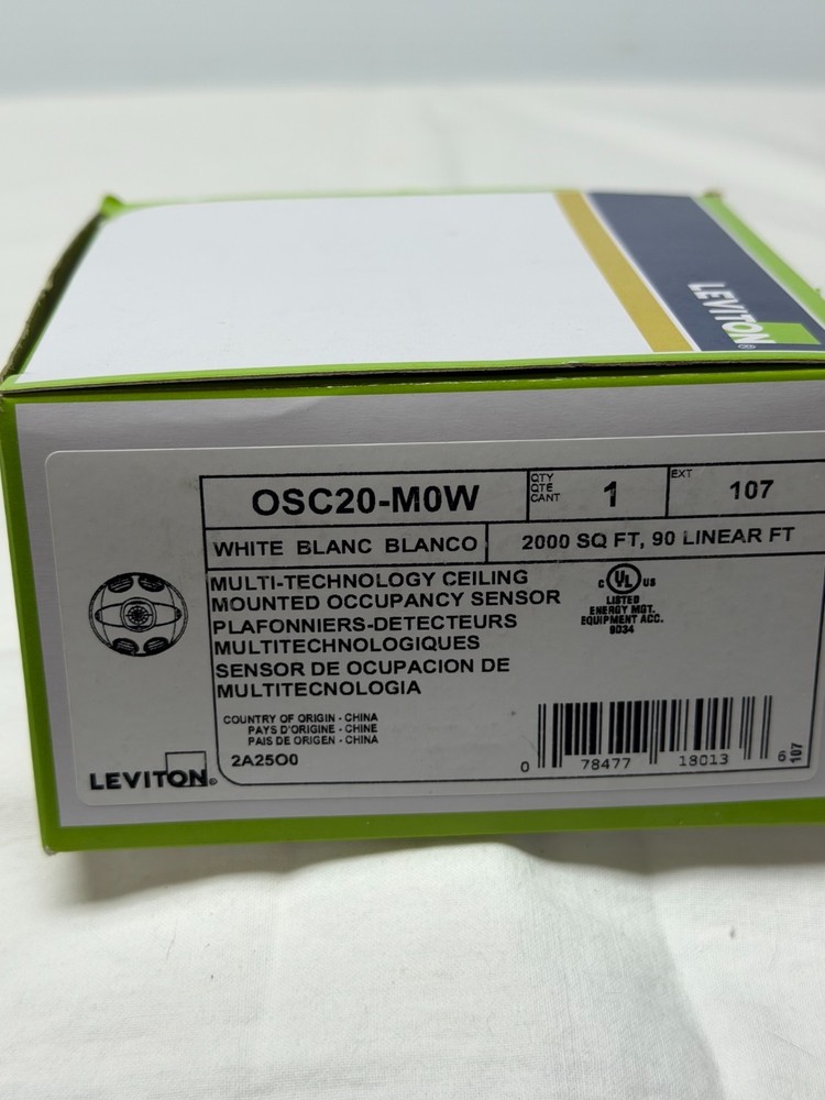 Leviton OSC20-M0W 24V Ceiling Occupancy Sensor 2000SF 90 Linear Ft. White