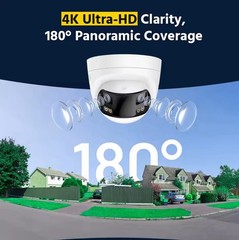 4K IP Camera System 2Cam NVR Kit 180° WiFi CCTV Audio Night Vision