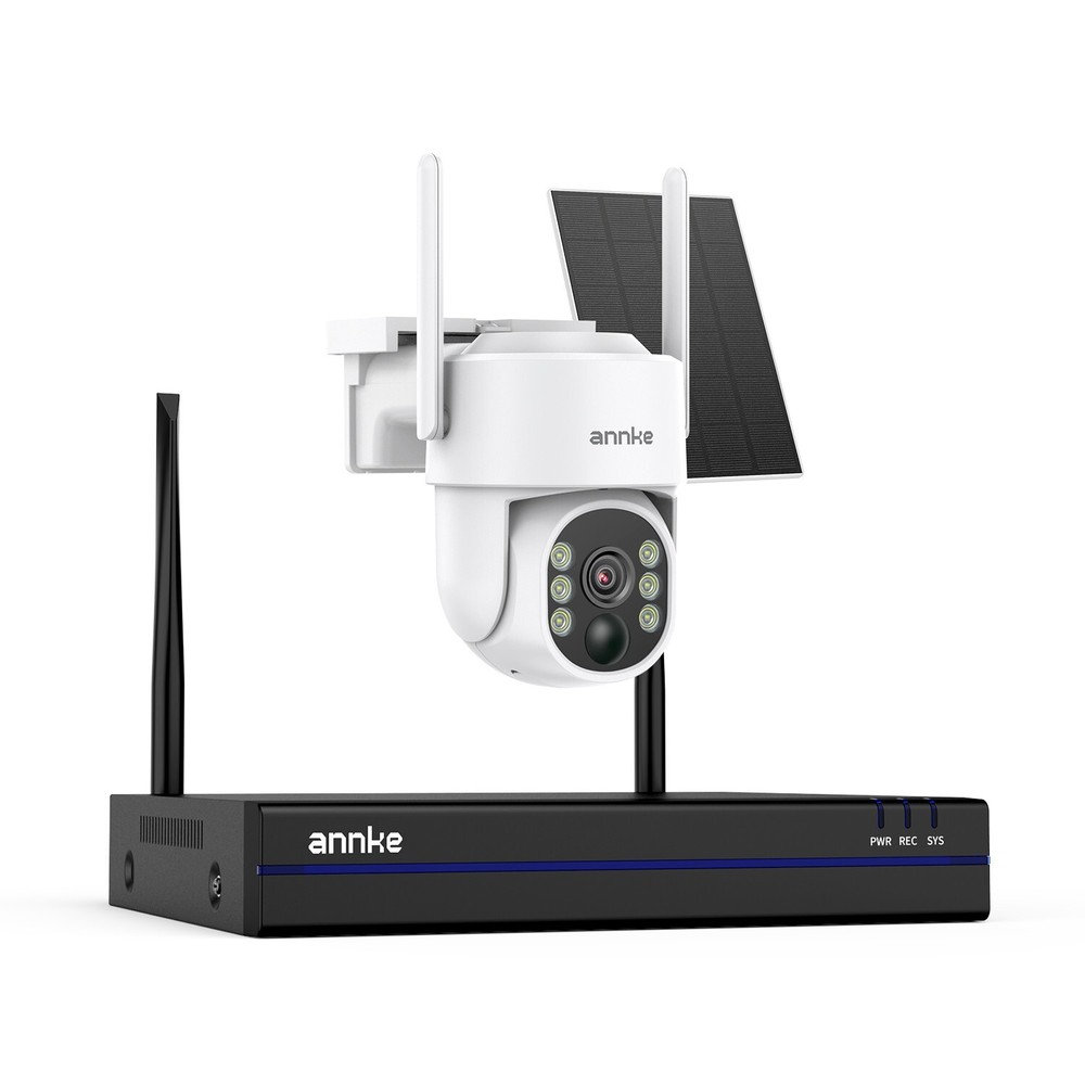 ANNKE 16CH NVR Wireless 4MP PT Color Security System Solar Power Two Way Audio