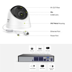SANNCE 8CH 8MP 4K NVR 3MP Video PoE Outdoor Security Camera System IP Network AI