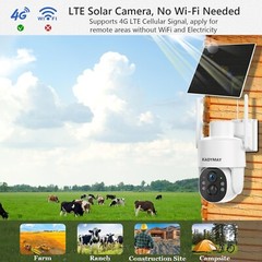 4G LTE Cellular Security Camera, No WiFi Solar Powered Camera includes SIM Card
