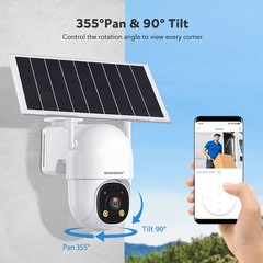 WiFi AOV Security Camera Wireless Outdoor with 8W Solar Panel, 24/7 Recording