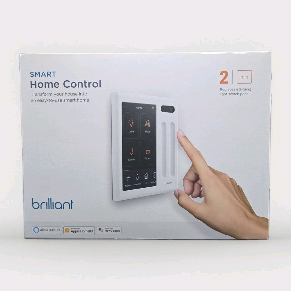 Brilliant Smart Home BHA120US-WH2 2 Switch Control Panel Brand NEW