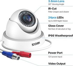 ZOSI 1080p HD Security Dome Camera Outdoor for Home Surveillance System IR-Cut