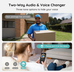 Videoportero WiFi 2K Inalámbrico con Vista 180°, Timbre y Detección IA, Nuevo