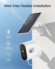 AOSU 3k Solar Wireless Outdoor Audio Security Cameras Color Night Vision 4 Cams