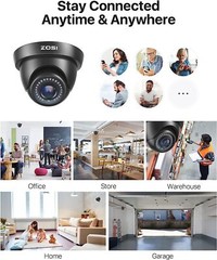 ZOSI 1080p HD Security Dome Camera Outdoor for Home Surveillance System IR-Cut