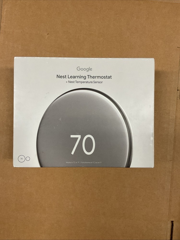 Google Nest Learning Thermostat 4th Gen w/ Sensor – Polished Silver OB