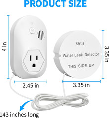 Water Alarm Leak Detector, 95 Db Loud Alarm, Prevent Serious Floods and Water Da
