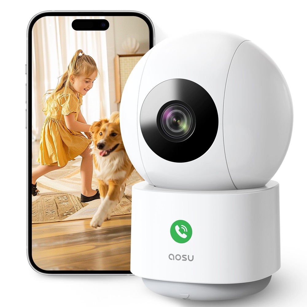 Aosu 3MP Security Camera Indoor No Subscription wifi cam Smart Motion Tracking
