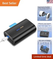 Rechargeable Outdoor Camera Battery 8000mAh with Safety Features & USB-C Cable