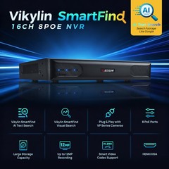 Vikylin Smartfind 8POE 16CH NVR System Full Color MIC 8MP 4K Mini IP Camera Lot