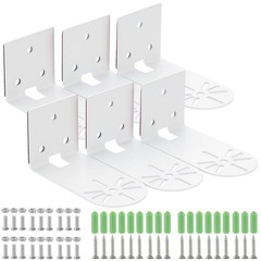 6 PCS White Wall Mount Camera Shelf Metal Adhesive Floating Bracket Speaker