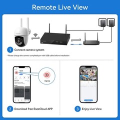 PTZ Security Camera System Outdoor Wireless Audio Wifi Home CCTV 8MP 10CH NVR 2T