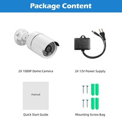 2PCS 5MP Home Security Camera IP66 Weatherproof Outdoor Yard Garage Night Vision