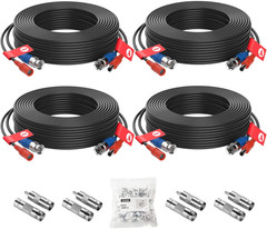ZOSI Security Camera Cable 60FT DC Power BNC RCA Connector Surveillance wire