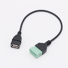 10x USB 2.0 A Female to 5 Pin Screw Connector Shield Terminal Plug Adapter Cable