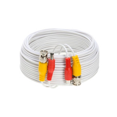 75 ft Video Power Cable BNC DC Security Camera RCA DVR Cord for CCTV White lot