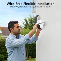 4Pack Wansview Dual Cam 2K Solar Security Camera WiFi Wireless Outdoor 360° PTZ