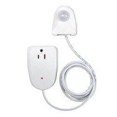 White Ovalish Indoor Plug In Corded Motion Sensor Activated Light Control Outlet