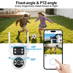 ARCCTV 4MP Security Camera Outdoor Wireless WiFi PTZ Home Dual Lens Camera Audio