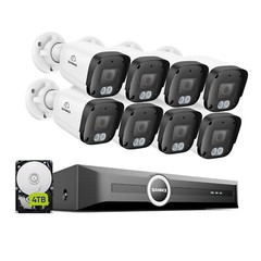 SANNCE 8CH NVR 3MP 5MP POE Security IP Camera System Outdoor Audio Recording AI