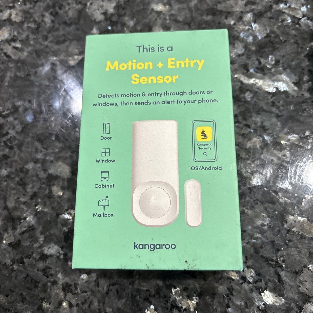 Kangaroo Motion & Entry Sensor White WiFi App Control for Home Security System
