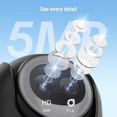 5MP Wireless Solar Powered Security Camera Outdoor WiFi PTZ Home 24/7 Recording