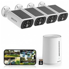 ARCCTV 4MP Wireless Solar Security Camera System Outdoor Color Night Vision IP65
