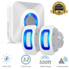 Home Security Wireless Outdoor Driveway Alarm Doorbell 2 Motion Sensor Detector