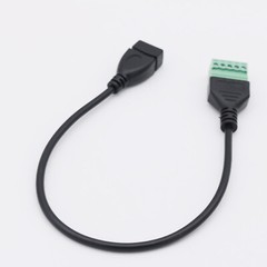 10x USB 2.0 A Female to 5 Pin Screw Connector Shield Terminal Plug Adapter Cable