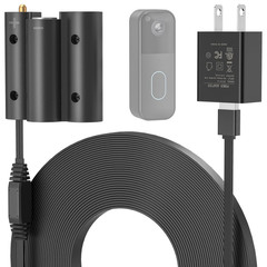 Blink Video Doorbell Power Cable with 16.4ft Weatherproof Adapter – Black
