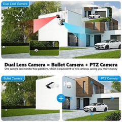 4MP Wireless Security Camera System Outdoor Wifi Dual Lens Security Cameras Home