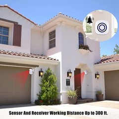 Long Range Wireless Driveway Alarm Motion Sensor System with 4 Detectors
