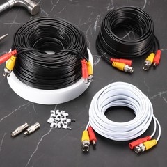 BNC Video Power Cable,3m/10ft All-in-One Security Camera Wire,2 Set Black