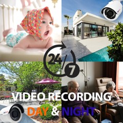 AmSecu 4K 4CH Smart Security Camera System w/ 4 x 4K 8MP 3.6mm Bullet Cameras