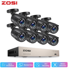 ZOSI 8CH H.265+ 5MP Lite DVR 2MP CCTV Home Security Camera System IR Night IP66