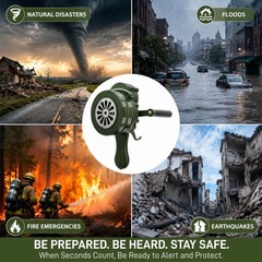 Hand Crank Siren Horn, 110 DB Loud Safety Manual Siren, Portable Metal Manual…