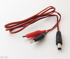 1set 100cm/3.3ft 5.5×2.1mm DC Male Plug to Dual Alligator Clip DC Power Cable