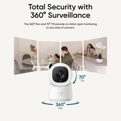 eufy Solo Indoor-Cam C220 Wired 2K Surveillance Camera, 24/7 Recording