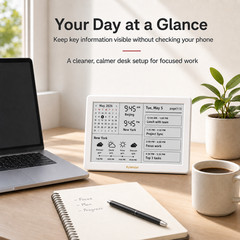 Digital Calendar Display 7″ E Ink Screen WiFi Sync Family Schedule Planner Smart