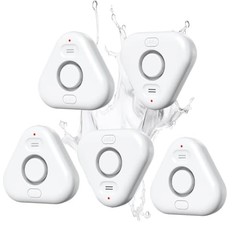 5 Water Leak Detectors Home 4 Levels Adjustable Audio 0-120dB Sensor Alarm Drip